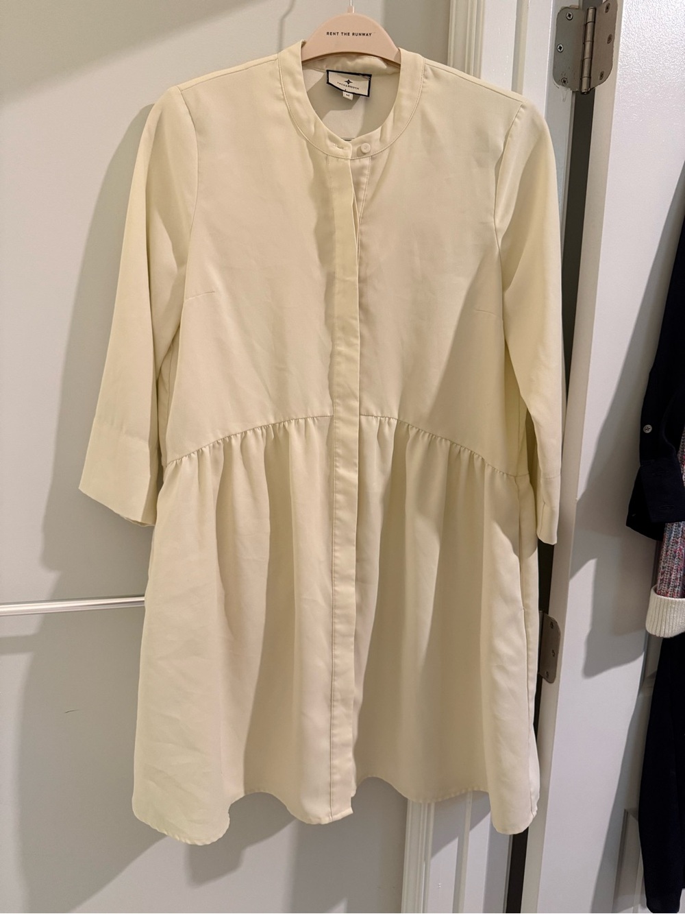 Cream Button-Front Dress